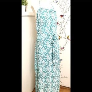 Ava Lynn Turquoise White Coral Reef Pattern Maxi